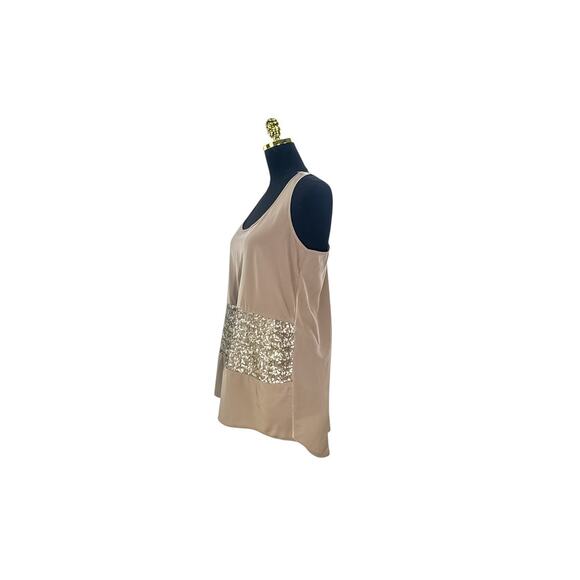 Bar III Nude Sequin Sleeveless Top - Size Medium - Picture 3 of 6